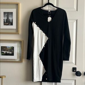 Elegant Black and White Dress